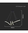 72cm 24W decoratieve LED pendellamp - Zwart, 3240lm, 3000K, IP20, incl. lichtbron