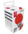 E27 1W LED kogellamp - Rood, mat