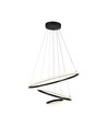 Suspension LED 32W avec 3 anneaux - Noir, 3000K, 600x400x200mm, plafonnier décoratif