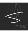 32W LED pendellamp met 3 ringen - Zwart, 3000K, 600x400x200mm, decoratieve plafondlamp