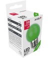 E27 1W LED kronepære - Grøn, matteret