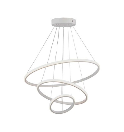Suspension LED 32W, 3 anneaux - Ø60+40+20cm, 3880lm, 3000K, finition blanche