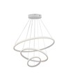 32W LED pendellamp, 3 ringen - Ø60+40+20cm, 3880lm, 3000K, witte afwerking