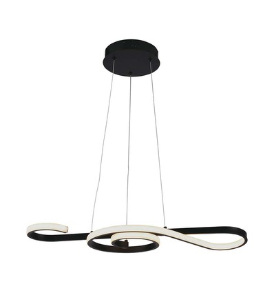 18W LED pendellamp, viool design - 700x250mm, 3000K, zwart, decoratieve plafondlamp