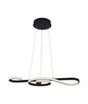 Suspension LED 18W, design violon - 700x250mm, 3000K, noir, plafonnier décoratif