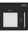 Dalle LED 60x60, 36W - 110lm/W, 2-en-1 encastrable ou en saillie, bord blanc