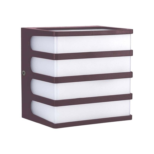 Applique murale LED 8W - IP65, marron, 3000K, source lumineuse incluse