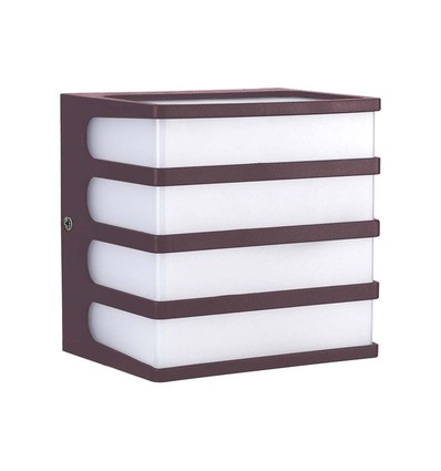 Applique murale LED 8W, marron - IP65, 4000K, carrée, extérieur