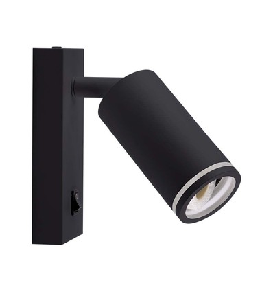 Wandgemonteerde GU10 spotlamp - zwarte behuizing