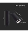 Wandgemonteerde GU10 spotlamp - zwarte behuizing
