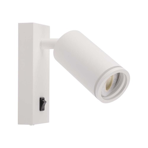 GU10 væglampe med afbryder - Hvid, aluminium, uden lyskilde
