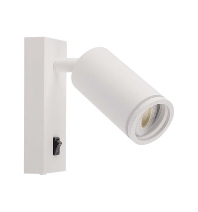 Applique murale GU10 avec interrupteur - Blanc, aluminium, sans source lumineuse