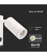 Applique murale GU10 avec interrupteur - Blanc, aluminium, sans source lumineuse