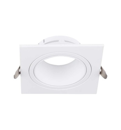 Spot encastrable GU10 - Carré, blanc, perçage : 75x75 mm, sans source lumineuse
