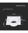 GU10 inbouwspot - Vierkant, wit, gat: 75x75 mm, zonder lichtbron