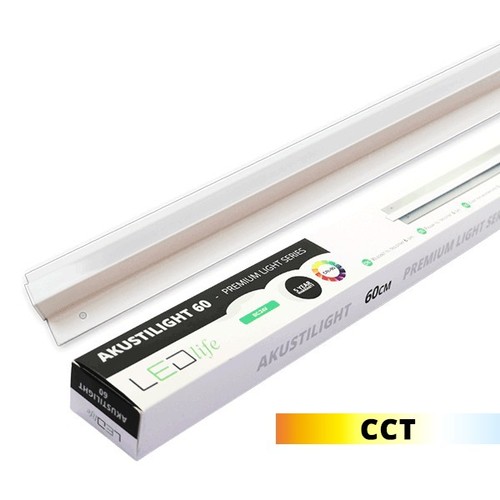 Outlet: 90 cm LED Troldtekt Skinne, CCT - 27W, Akustilight, Planforsenket, 24V