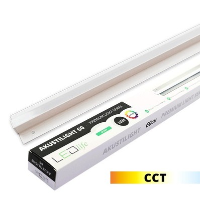 Outlet: 90 cm LED Troldtekt Skinne, CCT - 27W, Akustilight, Planforsænket, 24V