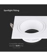 GU10 inbouwspot - Vierkant, wit, gat: 75x75 mm, zonder lichtbron