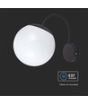 Applique murale E27 avec globe blanc - Noir, IP44 extérieur, Ø20cm, sans source lumineuse