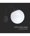 E27 wandlamp met witte bol - Zwart, IP44 buiten, Ø20cm, exclusief lichtbron
