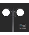 97cm trädgårdslampa med 2 glober, 2xE27 - IP44, mattsvart, robust konstruktion, utan ljuskälla