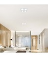 Spot de plafond GU10 avec 4 têtes - 175 x 175 mm, blanc, sans source lumineuse