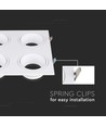 Spot de plafond GU10 avec 4 têtes - 175 x 175 mm, blanc, sans source lumineuse