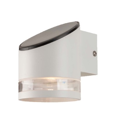 1W Solcelle vegglampe med sensor - 3000K, IP54, bevegelsessensor, varm hvit