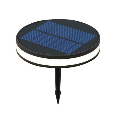 Spot LED solaire 2W avec piquet - IP54, 3000K, noir, panneau solaire 1.8W, batterie incl.