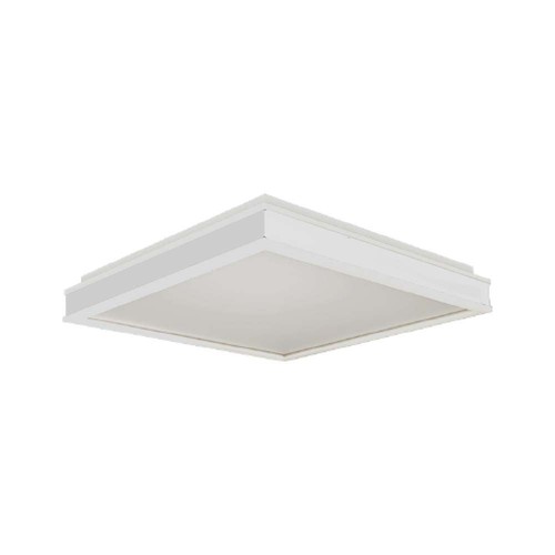 48W dimbar LED designer taklampe - Firkantet, hvit, IP44, 420x420mm, 4000K