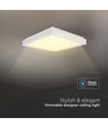48W dimbare LED designer plafondlamp - Vierkant, wit, IP44, 420x420mm, 4000K