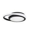 Plafonnier LED designer 38W - Noir, double rond, Ø45cm, 4000K, 4050lm, IP20