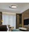 38W LED designer loftslampe - Sort, dobbelt rund, Ø45cm, 4000K, 4050lm, IP20