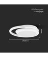 38W LED designer taklampe, hvit - Dobbel ring, Ø45cm, 4050lm, 4000K, IP20