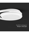 Plafonnier LED designer 38W, blanc - Double anneau, Ø45cm, 4050lm, 4000K, IP20