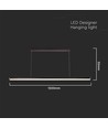 Suspension / Lustre LED designer 23W - 2130lm, noir, rectangulaire, 123x110cm, 4000K, IP20
