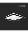 18W LED designer plafondlamp, vierkant - Zwart, 1490lm, 35x35cm, 4000K, IP20 binnen