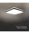 Plafonnier LED designer carré 24W - 2450lm, 45x45cm, bord noir, 4000K, IP20