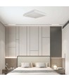 24W LED Designer loftslampe, kvadratisk - 400x400mm, 2450lm, hvid kant, 4000K, IP20 indendørs