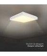 24W LED Designer taklampe, kvadratisk - 400x400mm, 2450lm, hvit kant, 4000K, IP20 innendørs