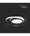 24W LED designer plafondlamp - Ø31cm, 4000K, zwart, dubbel cirkel design, IP20