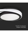 24W LED designer plafondlamp - Ø31cm, 4000K, zwart, dubbel cirkel design, IP20