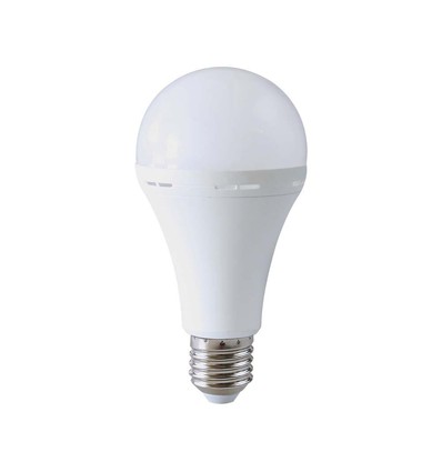 E27 15W LED nødlyspære med batteri - A90, 4000K, 3,5-4,5 timers batteritid, kan bruges som lommelygte