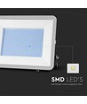 200W LED strålkastare, Samsung LED chip - 185lm/W, IP65, 4000K, svart, 5 års garanti