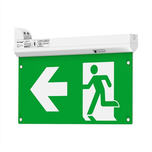 Noodverlichting 4-in-1 ophanging - EXIT bord, zelftestknop, wand/plafond/draadophanging, 6000K
