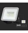 50W LED projektør med Samsung Chip - 100lm/W, IP65, grå krop, 6500K, udendørs