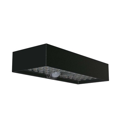 6W LED solcells vägglampa med sensor - 900lm, IP65, svart, 4000K, inkl. batteri