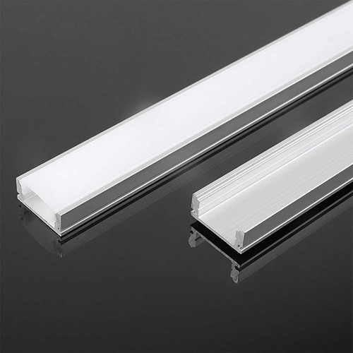 2m Alu profiel voor LED strips, zilver - Incl. diffuser, 2000x17,4x7mm, IP20, voor opbouwmontage