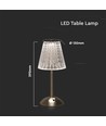 2,4W genopladelig LED bordlampe - Touch dæmpbar, 3-i-1 CCT, USB-C, Nickel Sand