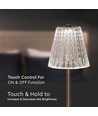 Lampe de table LED rechargeable 2,4W - Tactile dimmable, 3-en-1 CCT, USB-C, Nickel Sand